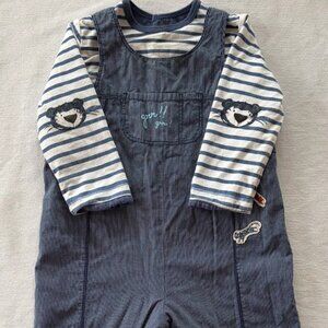 Catamini France French Baby Boy One Piece Romper Overalls Size 12 Months
